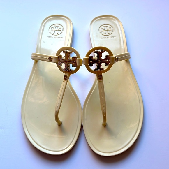 Tory Burch Mini Miler Jelly Thong Ivory Sandals Size 8 - Picture 6 of 6